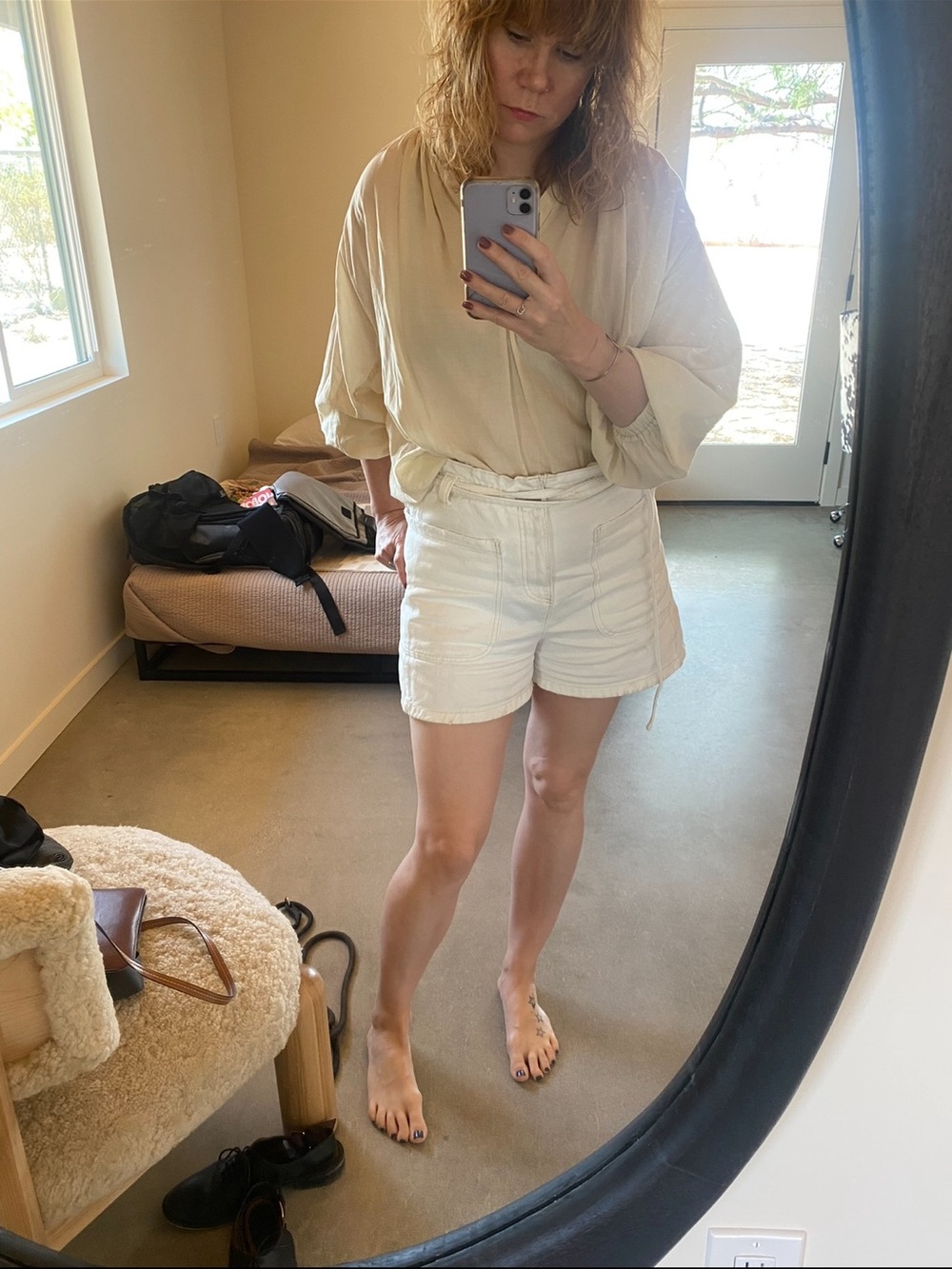 Zara white High-Waist Women's Shorts